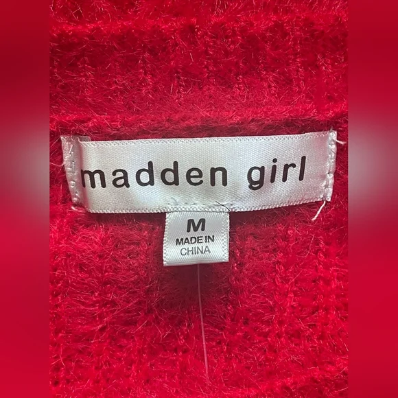 Madden Girl Red Cardigan with Heart Accents - Picture 7 of 8